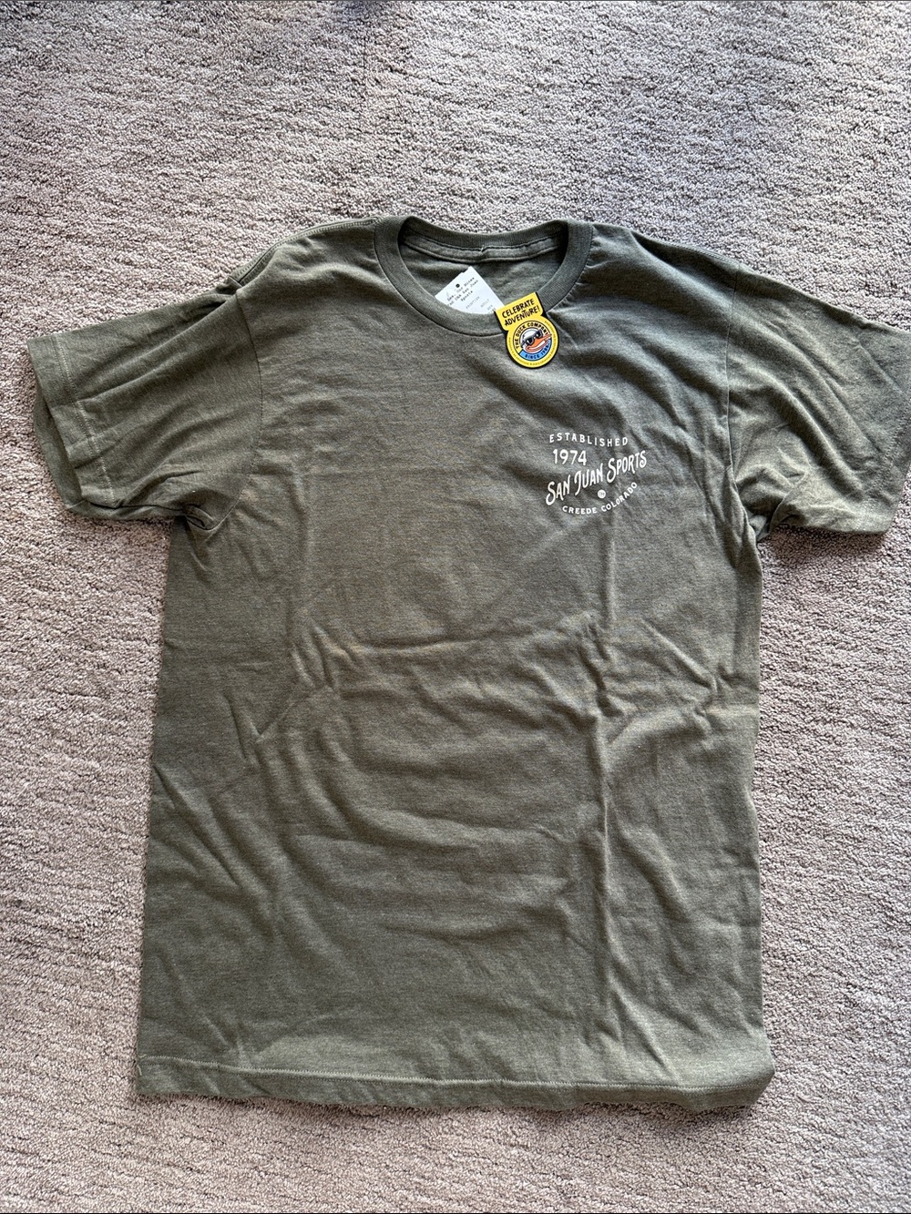 Men's Olive Green Crew Neck T-Shirt San Juans